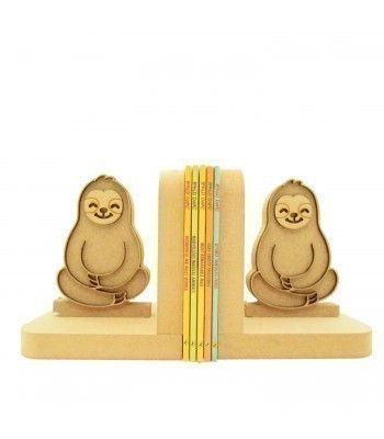 18mm Freestanding MDF 3D Sloth With Accessories Pair of Bookends